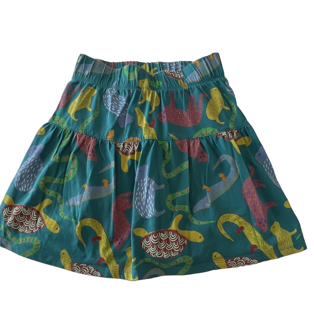 Tea Collection Girls Size 10 Blue Animal Print Cotton A-Line Knee Skirt Pull-On